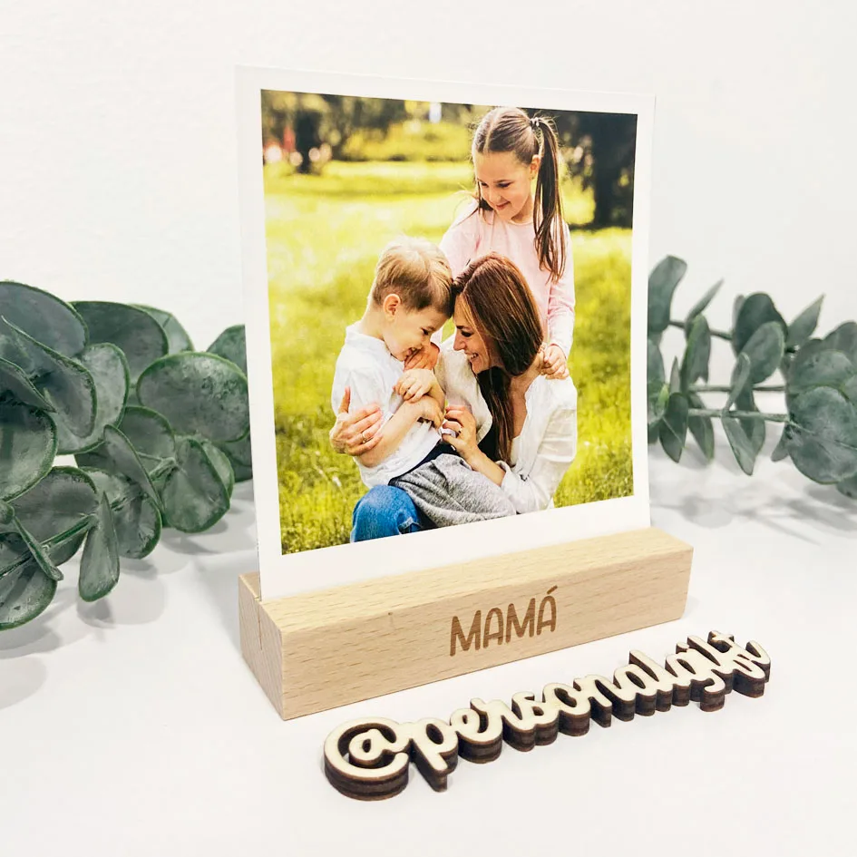 Base para fotos de madera con frase - Imagen 2