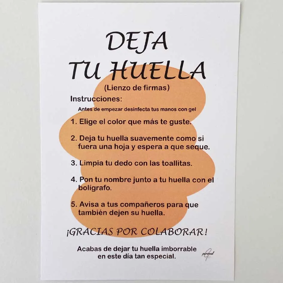 Lienzo árbol huellas Comunión niña - Imagen 2