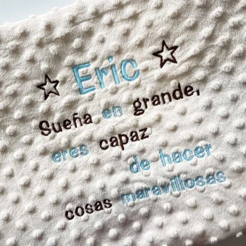 Manta Topitos Nombre y Frase
