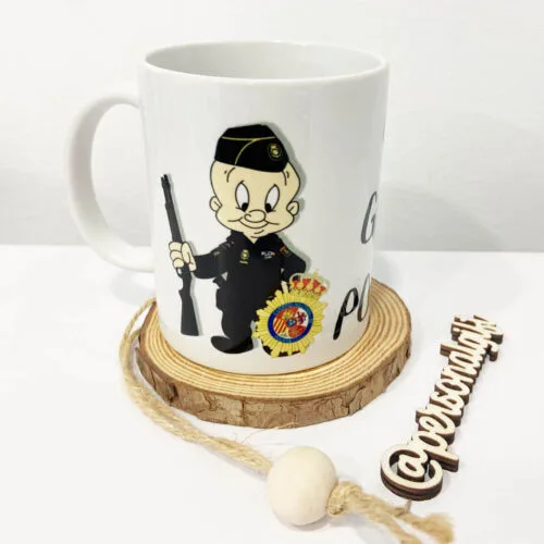 Taza Porky Pig Policía