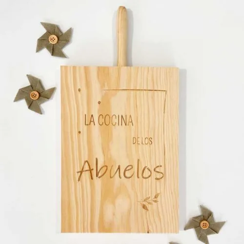 Regalo personalizado para abuelos. Tabla de madera