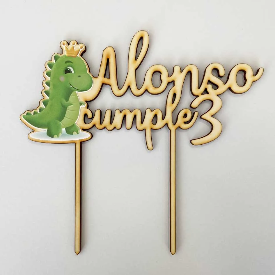 Topper personalizado dinosaurio. Personal Gift Ávila
