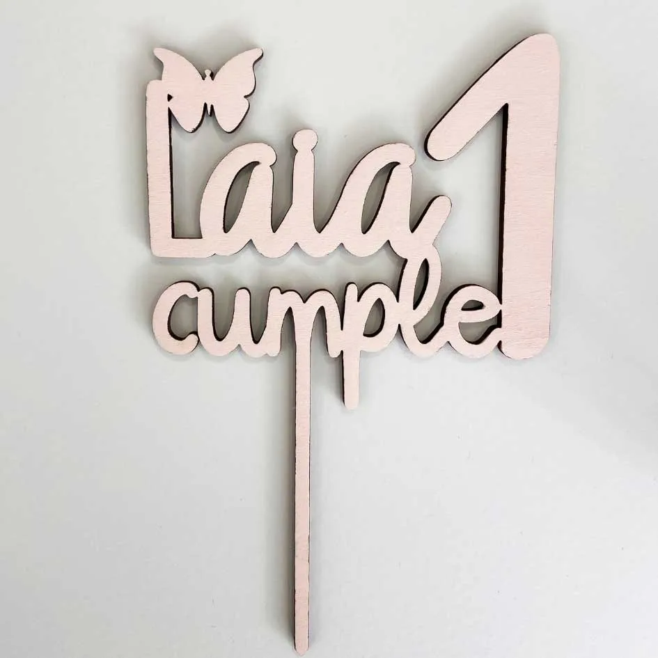 Topper personalizado mariposa para tu tarta de cumpleaños. Personal Gift Ávila
