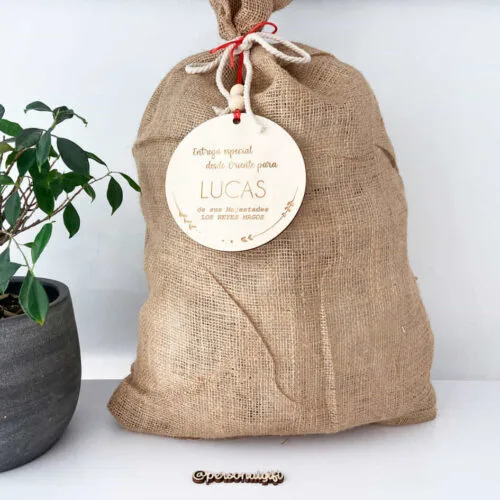 Saco de Navidad Personalizado Placa